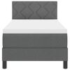 vidaXL Boxspringbett mit Matratze mit LED Dunkelgrau 80 x 200 cm Stoff