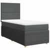 vidaXL Boxspringbett mit Matratze Dunkelgrau 90x200 cm Stoff
