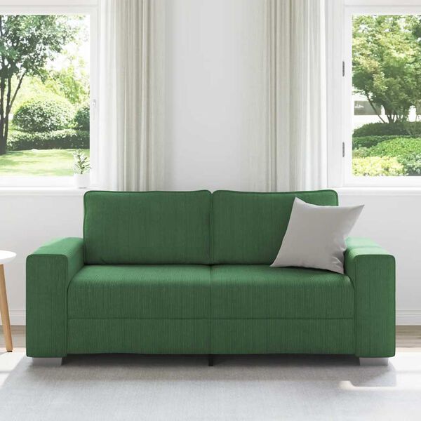 vidaXL Zweisitzer-Sofa Dunkelgr&uuml;n 140 cm Cordstoff