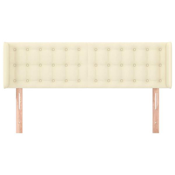 vidaXL Kopfteil mit Ohren Creme 147x16x78/88 cm Kunstleder