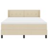 vidaXL Boxspringbett mit Matratze Creme 200 x 160 cm Polyester