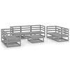vidaXL 8-tlg. Garten-Lounge-Set Grau Massivholz Kiefer