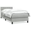 vidaXL Boxspringbett mit Matratze Hellgrau 80x210 cm Samt