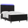 vidaXL LED Boxspringbett mit Matratze Schwarz 140 x 200 cm Samt