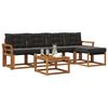 vidaXL Outdoor-Sofagarnitur mit Kissen 6 pcs Nat&uuml;rlich und Schwarz