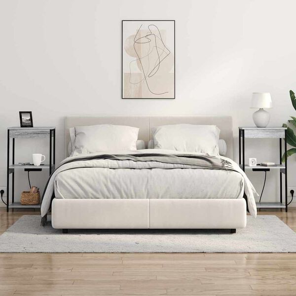 vidaXL Nachttisch Graues Sonoma 41 x 31 x 76 cm Holzwerkstoff