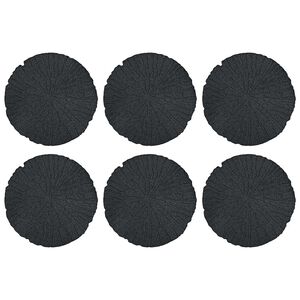 vidaXL Trittsteine 6 pcs Schwarz &Oslash; 45 x 1,8 cm Gummi