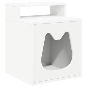 vidaXL Katzenhaus Wei&szlig; 42,5 x 40 x 53,5 cm Holzwerkstoff