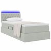 vidaXL Bett mit Stauraum und LED mit LED Hellgrau 90 x 200 cm Samt