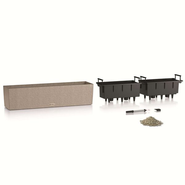 LECHUZA Blumenkasten BALCONERA Stone 80 ALL-IN-ONE Beige