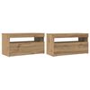 vidaXL TV-Schr&auml;nke mit LED-Leuchten 2 Stk. Artisan-Eiche Holzwerkstoff