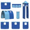 vidaXL Kinderloftbett Schwarz und Blau 90 x 190 cm Metall