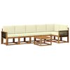 vidaXL Outdoor-Sofagarnitur mit Kissen 7 pcs Natur und Creme Polyester