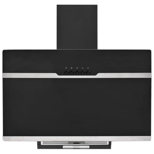 vidaXL RGB Dunstabzugshaube LED 60 cm Edelstahl und Hartglas