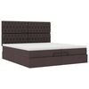 vidaXL Ottoman-Bett mit Matratzen Dunkelbraun 200x200 cm Stoff