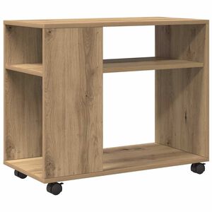 vidaXL Beistelltisch mit Rollen Artisan-Eiche 70x35x60cm Holzwerkstoff