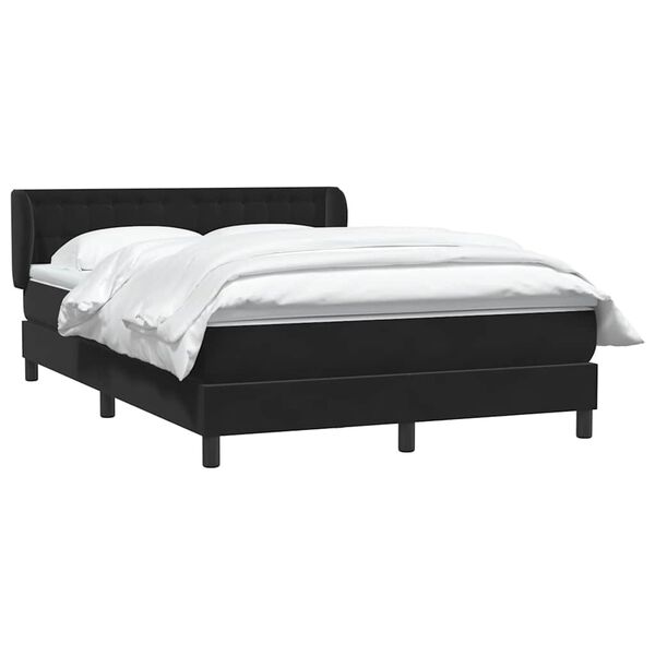 vidaXL Boxspringbett mit Matratze Schwarz 160x210 cm Samt