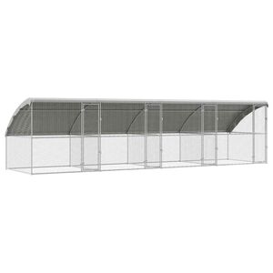 vidaXL H&uuml;hnerk&auml;fig 4 Stk. Silber 800 x 200 x 200 cm Verzinkter Stahl