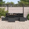 vidaXL Garten-Sofa-Set mit Speicher 6 pcs Schwarz Poly Rattan
