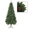 vidaXL K&uuml;nstlicher Weihnachtsbaum mit Kiefernzapfen Gr&uuml;n 210 cm