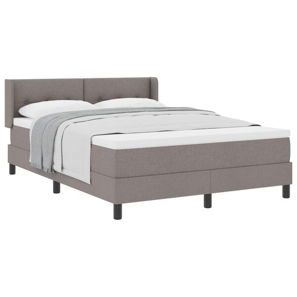 vidaXL Boxspringbett mit Matratze Taupe 200 x 140 cm Polyester