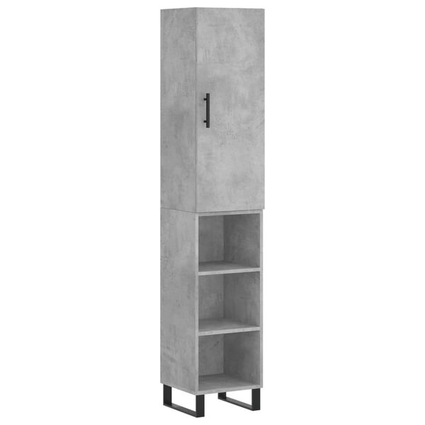 vidaXL Highboard Betongrau 34,5x34x180 cm Holzwerkstoff