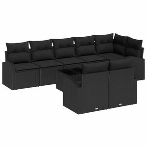 vidaXL Gartensofa-set 9 Stk. 8-Sitzanzahl Poly-Rattan