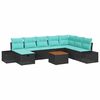vidaXL Garten-Sofa-Set 9 stk. Schwarz Poly Rattan