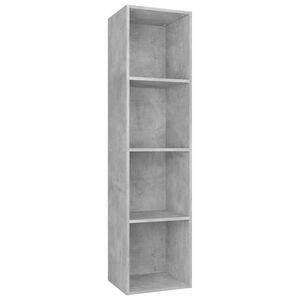 vidaXL B&uuml;cherregal/TV-Schrank Betongrau 36x30x143 cm Holzwerkstoff