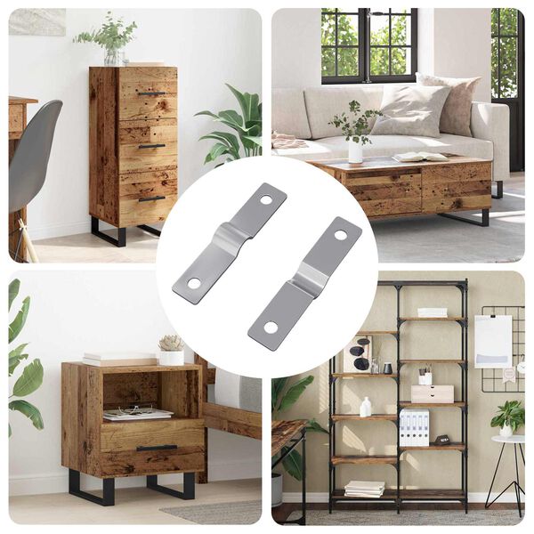 vidaXL Einschlagplatte 2 pcs Silber 50 x 10 x 1,2 mm Eisen