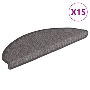 vidaXL Stufenmatten 15 Stk. 65x21x4 cm Beige und Grau Halbrund Gro&szlig;