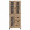 vidaXL Highboard Artisan-Eiche 69,5 x 34 x 180 cm Holzwerkstoff