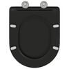 vidaXL Schnellverschluss-WC-Sitz Schwarz 44 x 36,4 x 3,4 cm Duroplast