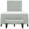 vidaXL Boxspringbett mit Matratze Hellgrau 120 x 200 cm Samt