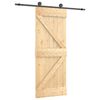 vidaXL Schiebet&uuml;r Nat&uuml;rlich und Schwarz 85 x 210 cm Massivkiefer