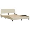 vidaXL Bett mit Matratze "Dover" Creme 140x190 cm Stoff