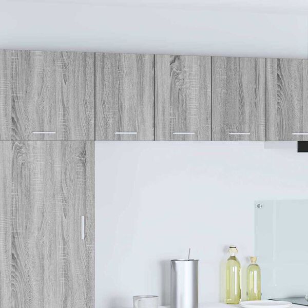 vidaXL H&auml;ngeschrank mit T&uuml;r 2 pcs Grau Sonoma und Wei&szlig; 30 x 31 x 40 cm