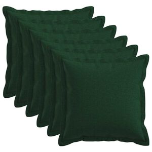 vidaXL Kissenbezug 6 pcs HOUTEN Dunkelgr&uuml;n 30 x 30 cm Kunstleinen