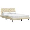 vidaXL Bett mit Matratze Creme 140x190 cm Stoff