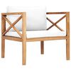 vidaXL 8-tlg. Garten-Lounge-Set mit Creme Kissen Massivholz Teak