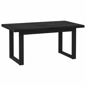 vidaXL Esstisch NOAIN 160 cm Massives Kiefernholz Schwarz Rechteckig