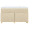 vidaXL Boxspringbett mit Matratze Creme 120x200 cm Stoff
