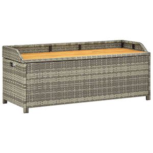 vidaXL Gartenbank mit Stauraum 120 cm Poly Rattan Grau