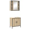 vidaXL Badezimmerm&ouml;bel-Set mit Regal mit T&uuml;r 2 pcs Braun Holzwerkstoff