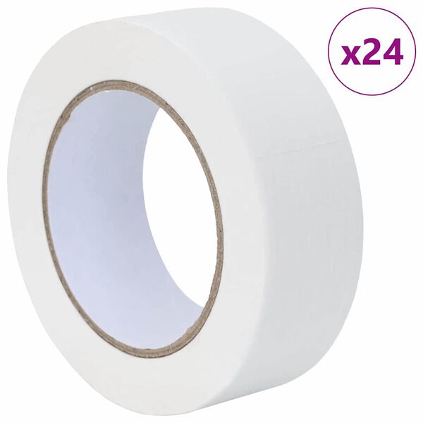 vidaXL Malerklebeb&auml;nder 24 pcs Wei&szlig; 38mm x 50m Papier
