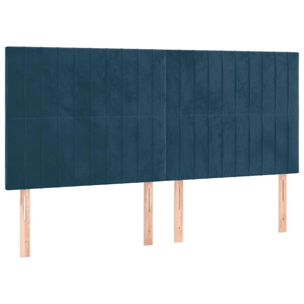vidaXL Kopfteil Dunkelblau 200 x 5 x 118/128 cm Samt