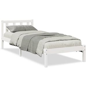 vidaXL Massivholzbett Extra Lang ohne Matratze Wei&szlig; 90x210 Kiefernholz
