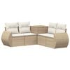 vidaXL Sofa Set 5 stk. Beige und Cremewei&szlig; Polyrattan und Stahl