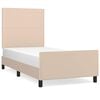 vidaXL Bettgestell mit Kopfteil Cappuccino-Braun 90x200 cm Kunstleder