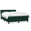 vidaXL Boxspringbett mit Matratze Dunkelgr&uuml;n 160x220 cm Samt